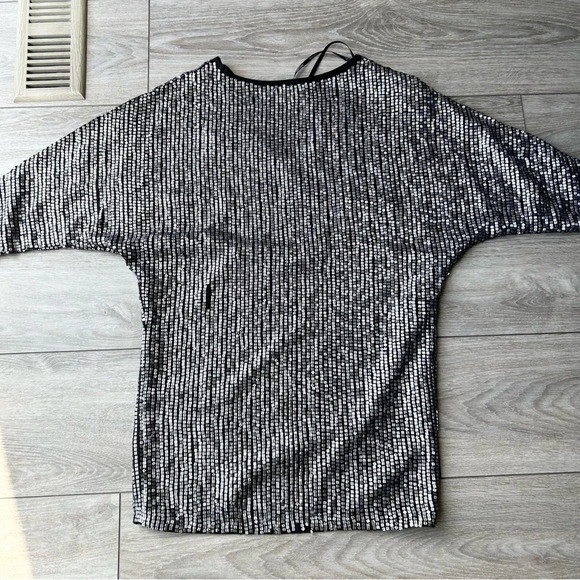 Marciano Sequins V Neck Dolman Sleeve  Oversized Tunics Mini Dress - Picture 10 of 15